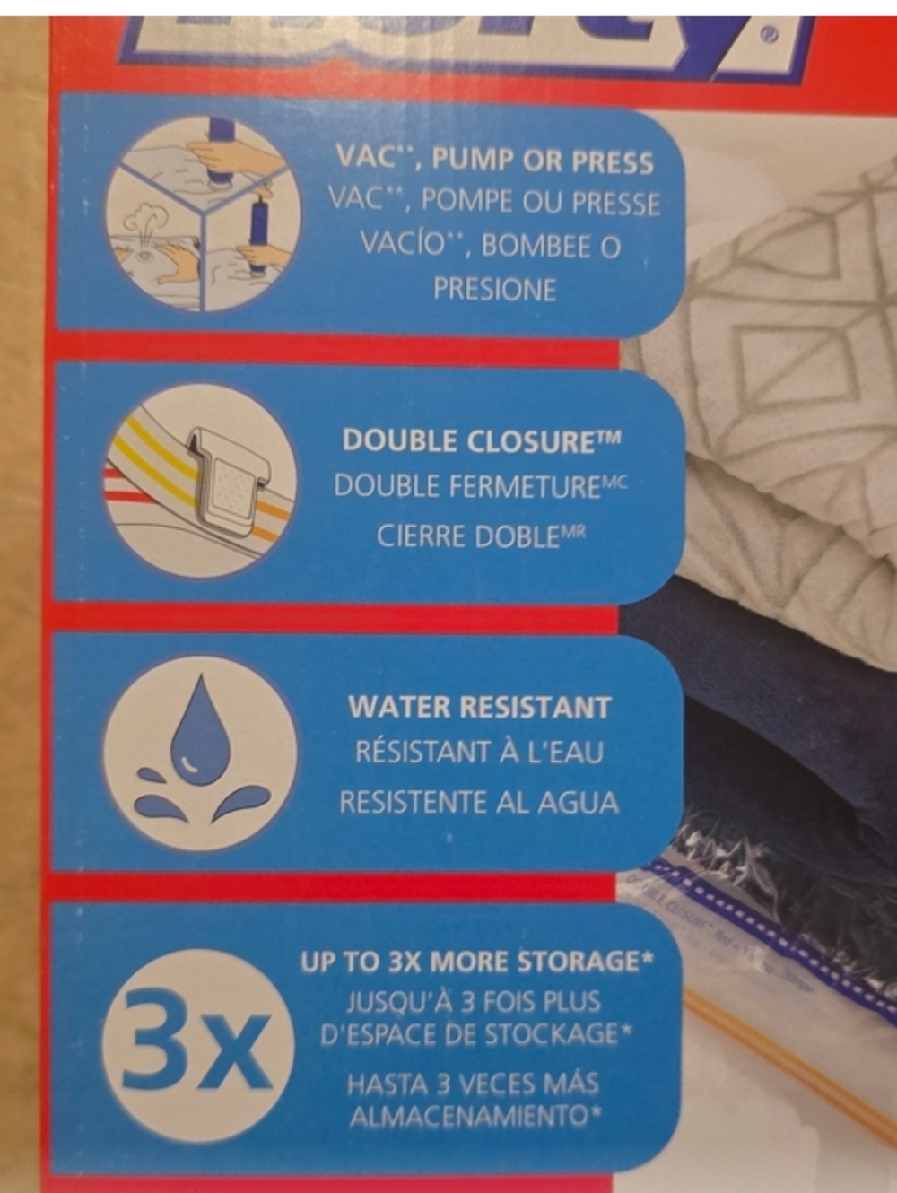 Hefty Shrink-Pak 12 Vacuum Storage Bags Large XL Jumbo Travel Waterproof New - Picture 2 of 4